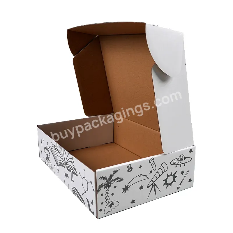 Express Box Factory Cheap Custom Logo Print Eco Friendly Black Corrugated Mailing Boxes Pink White Shipping Box Logo