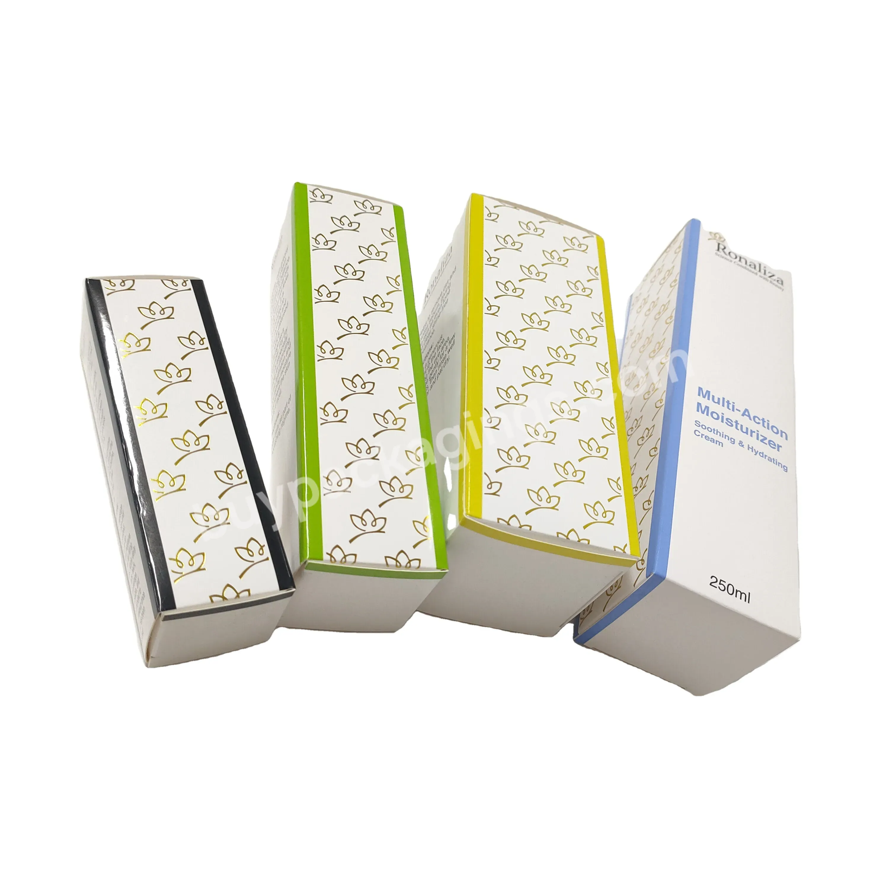 Exquisite Paper Gift Set Box Custom Gold Foil Logo Eye Cream Lotion Box Packaging