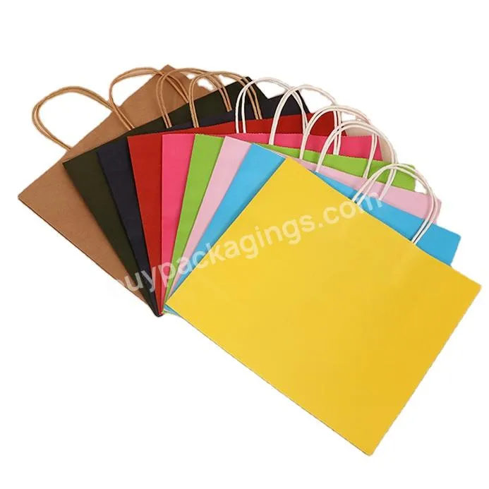 Exquisite Shopping Grocery Kraft Paper Packing Bags For Household Products With Logo Printing