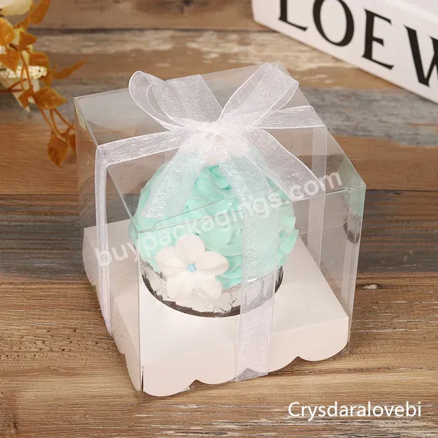 Exquisite Transparent Pet/pvc Cupcake Box Suitable For 2/4/6 Paper Cup Baking Muffin Box