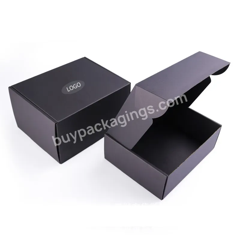 Extra Hard Black Corrugated Garment Square Packaging Hot Stamping Logo Folding Gift Box