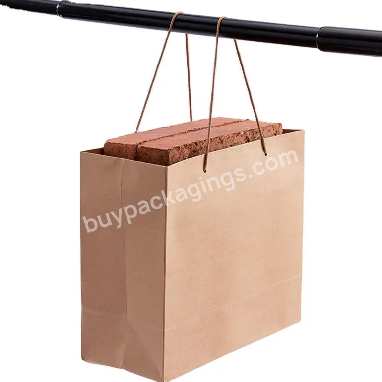 Extra Large Wide Base Bottom 2023 Wholesale Custom Logo Brown Kraft Paper Bags