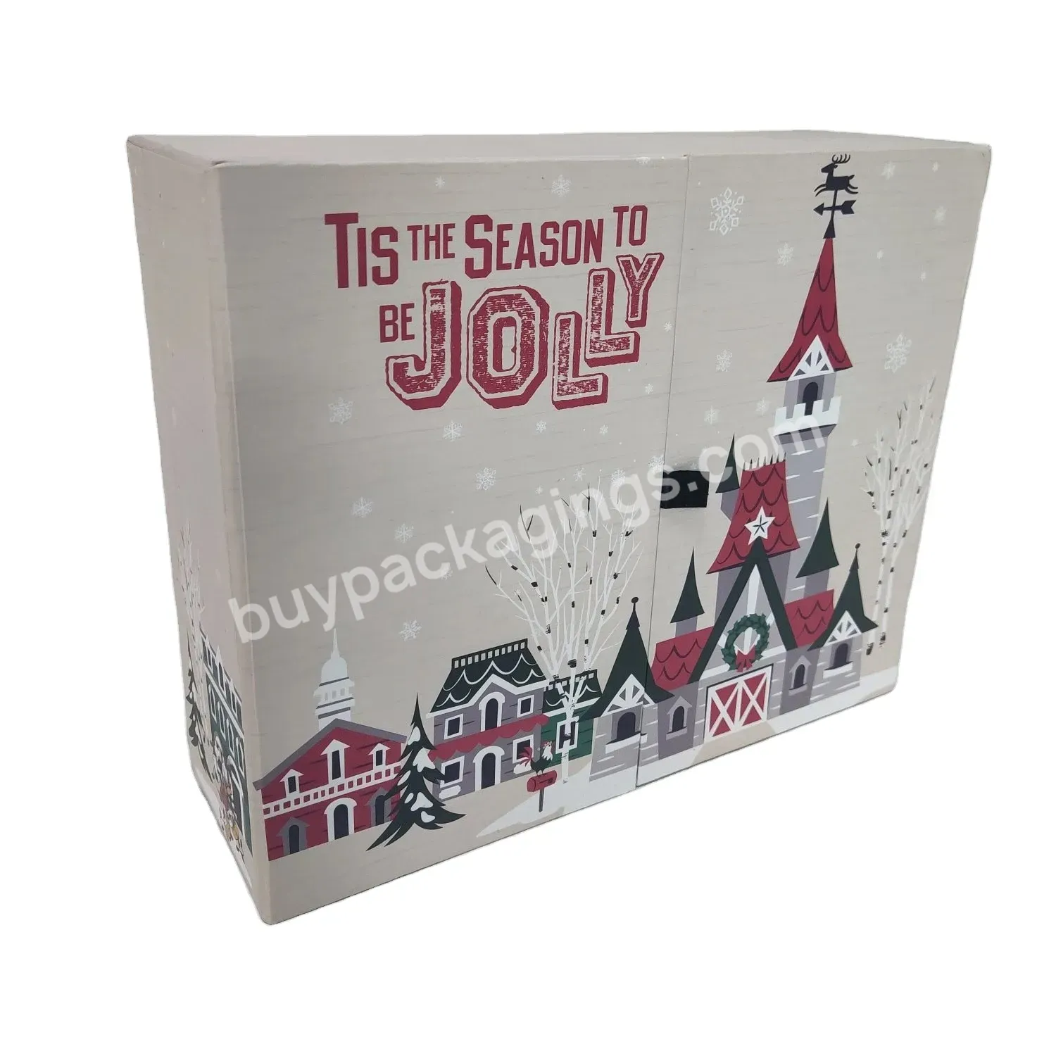 Exw 2023 Hot Sale Custom Chocolate Advent Calendar Packaging Box With Plastic Tray