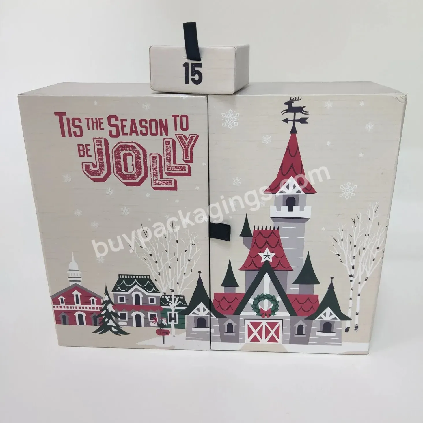 Exw 2023 Hot Sale Custom Chocolate Advent Calendar Packaging Box With Plastic Tray