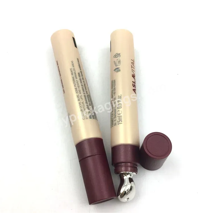 Eye Cream Cosmetic Tube 15ml D19 Pe Soft Tube With Massage Applicator Zinc Alloy Silver Lids Eye Cream Tube Packaging