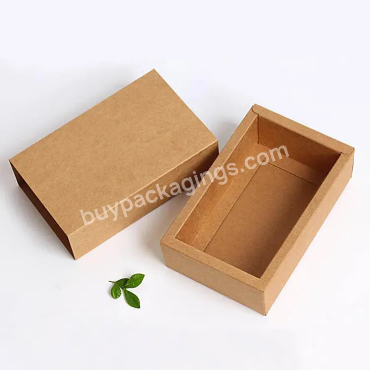 Eyelash Extensions Private Logo Slide Drawer Packaging Craft Paper Box Jewelry White Brown Kraft Paper Box