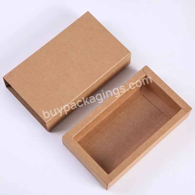 Eyelash Extensions Private Logo Slide Drawer Packaging Craft Paper Box Jewelry White Brown Kraft Paper Box