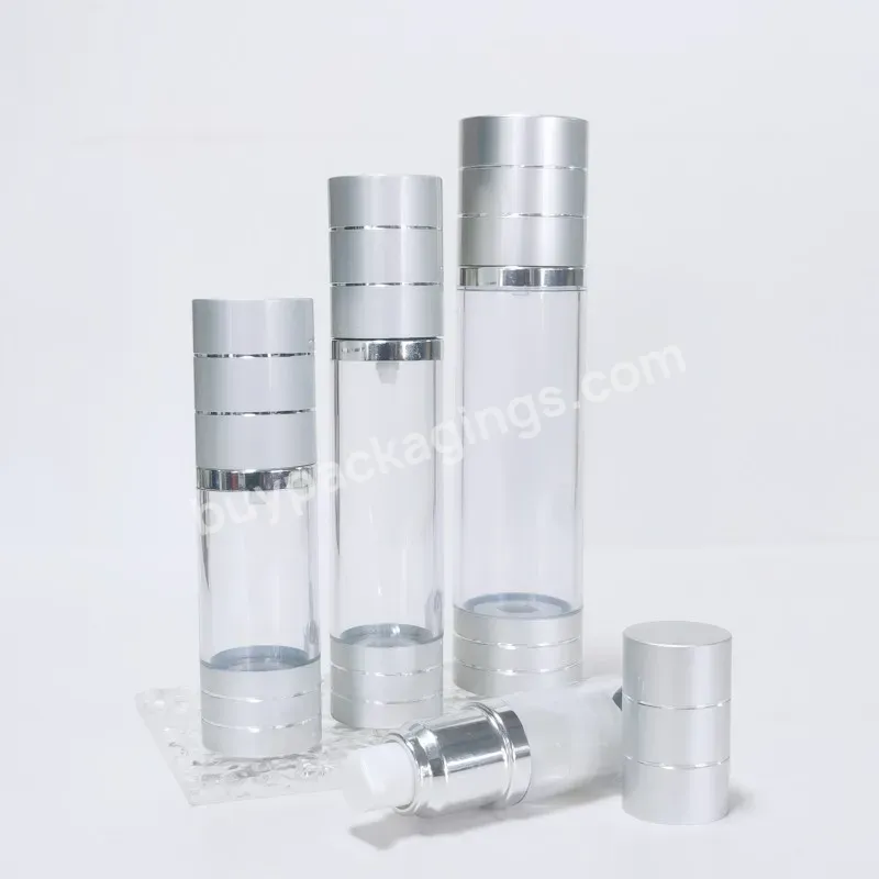 Face Cream Oil Cosmetic Packaging 50ml Aluminum Silver As Airless Pump Bottle For Lotion