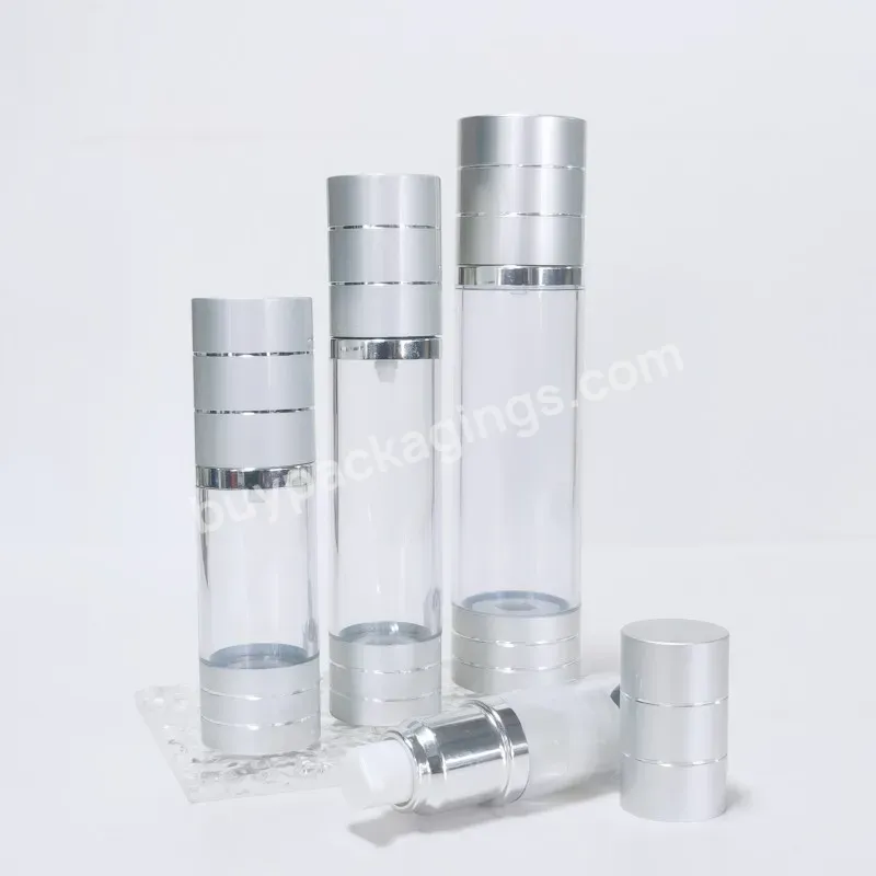 Face Cream Oil Spray Cosmetic Packaging 30ml 50ml 100ml Aluminum Silver As Airless Pump Bottle For Lotion