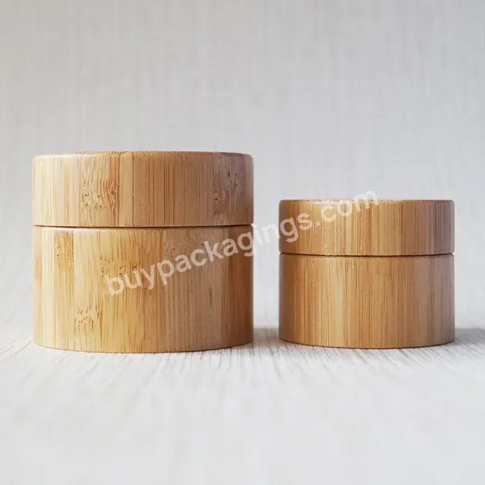 Face Cream Packaging 10 20 30 50 100 150 200 250 Ml Cosmetics Plastic Inner Bamboo Serum Jar Wood With Logo Engraved