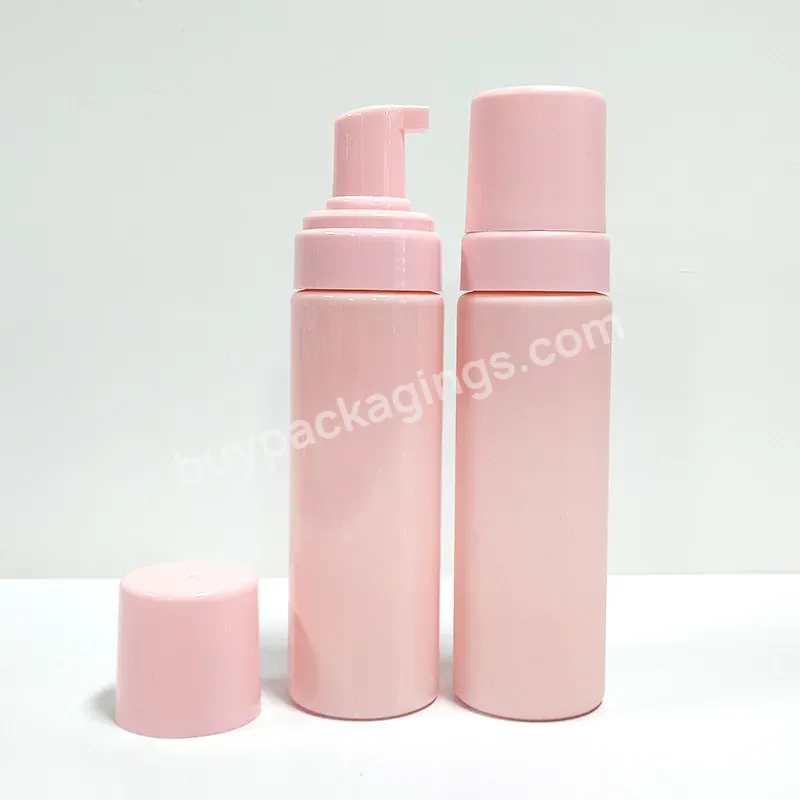 Face Wash Facial Hair Cleanser Bottles Packaging Cute Round Shape Lash Cleansing Pink Foam Pump Bottle 200ml