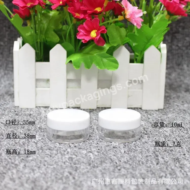 Factory 10ml Pet Plastic Jar Wide Mouth Bottle Cream Bottle Cosmetic Packaging Eye Cream Container - Buy Pet Plastic Jar,Plastic Cosmetic Bottle,Pet Plastic Cream Jar.