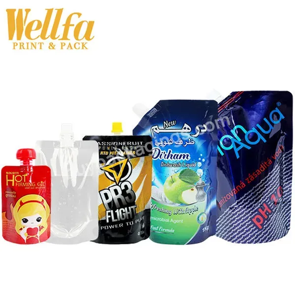 Factory 15ml 150ml 500ml 5l Plastic Liquid Foil Bags Stand Up Nozzle Clear Water Bag Spouted Drink Baby Food Pouches Spout Pouch