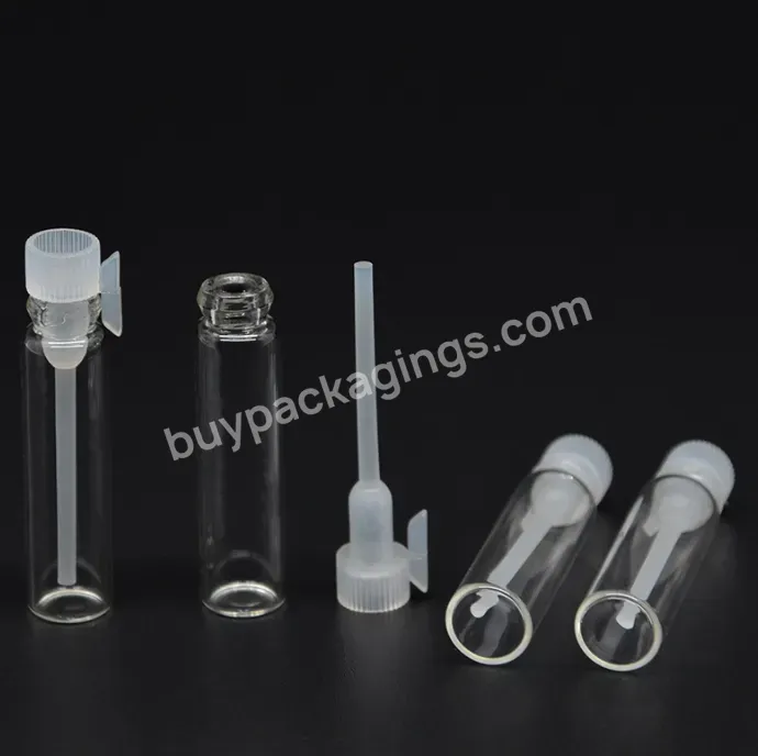 Factory 1ml 2ml 3ml Clear Mini Tester Sample Tube Glass Perfume Vials With Plastic Lid