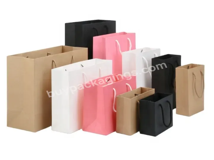 Factory Cheap High Quality Luxury Shopping Packaging Custom Matte Black Boutique Retail Paper Gift Bag