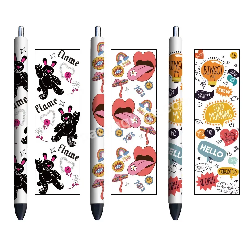 Factory Cheap Price Custom Printing High Quality Fashion Pen Wrap Uv Dtf Pen Wraps Transfers Sticker Label