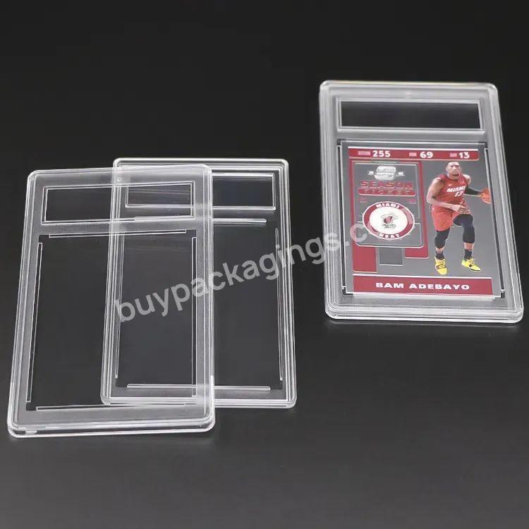 Factory Clear Custom Graded Trading Holder 35pt 55pt 100pt 360pt 130pt Card Slabs Plastic Football Cards Basketball Cards Case