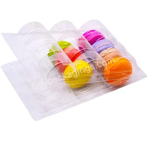 Factory Clear Pet Plastic Blister Pack Macaron Plastic Clamshell Macaron Container Box