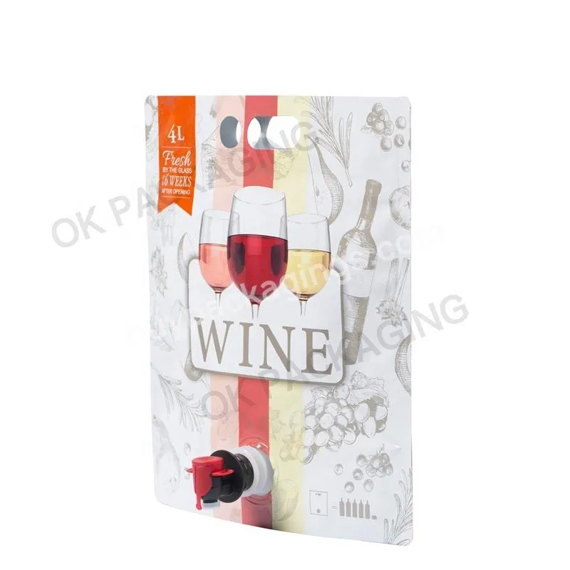 Factory Custom 10l 20l 220l Wine Bag In Box For Red Wine And Oil With Holder,Valve Bib Bag In Box Wine Bib Bag In Box