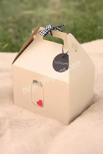 Factory Custom Bakery Cake Candy Picnic Boxes Food Carry Paper Box For Packing Creative Folding Small Gift Box