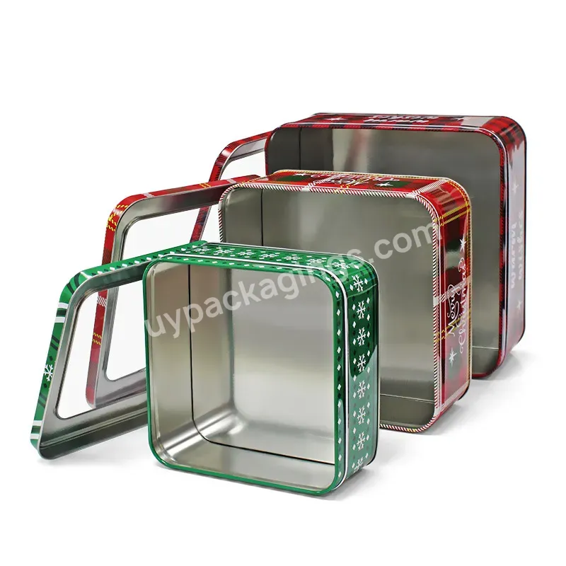 Factory Custom Design Eco Friendly Christmas Packaging Box Christmas Candy Box Christmas Tree Tin Box