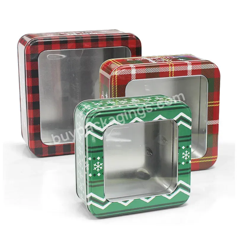 Factory Custom Design Eco Friendly Christmas Packaging Box Christmas Candy Box Christmas Tree Tin Box