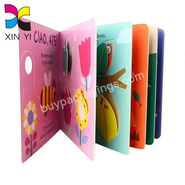 Factory Custom Kids Board Book Publishing Printing Services Children Cardboard Lift Flap Book