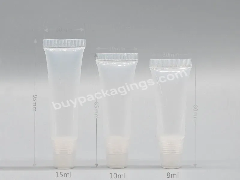 Factory Custom Lip Gloss Empty Tube Slant Lip Glaze Lip Moisturizing Hose Cosmetic Dispensing Tube Transparent Pe Flip Top