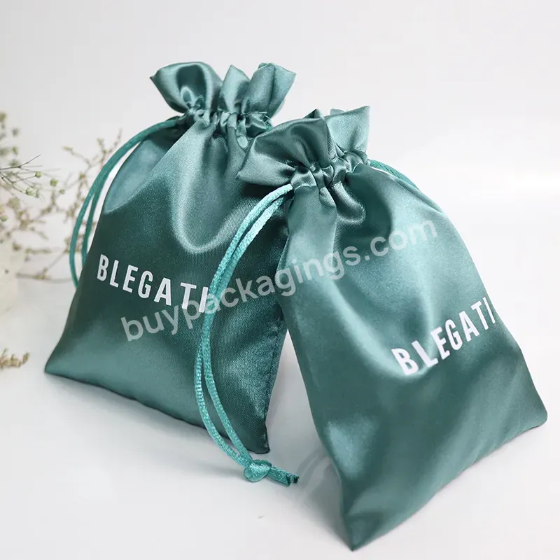 Factory Custom Logo Environmental Reusable Satin Drawstring Bag Satin Gift Bag Satin Jewelry Dust Bag