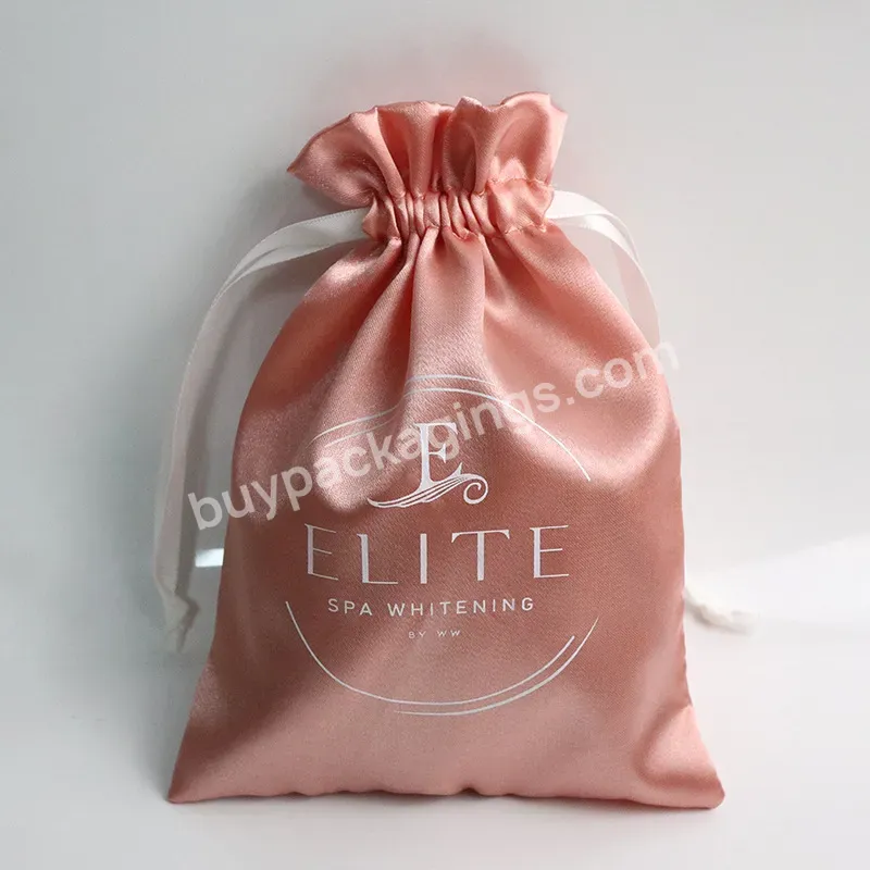 Factory Custom Logo Environmental Reusable Satin Drawstring Bag Satin Gift Bag Satin Jewelry Dust Bag