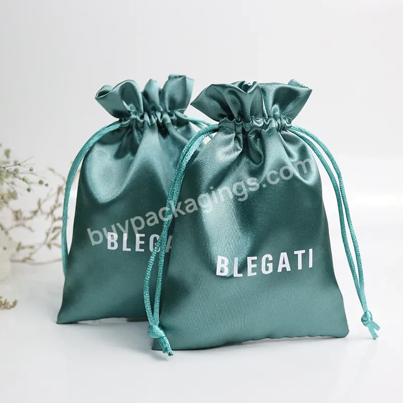 Factory Custom Logo Environmental Reusable Satin Drawstring Bag Satin Gift Bag Satin Jewelry Dust Bag