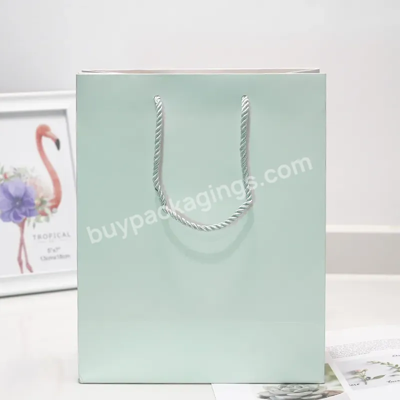 Factory Custom Logo Printed Gift Paper Bag Clothing Shopping Bag With Handles