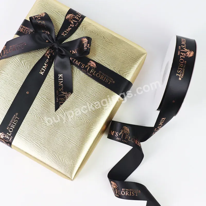 Factory Custom Made Brand Name Printed Logo Tape Rolls Satin Grosgrain Gift