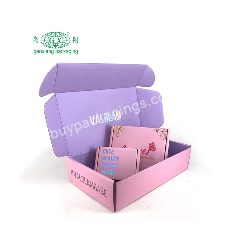 Factory Custom Pink Corrugated Shipping Box For Makeup Brush Paper Mailer Packaging Box For Cosmetics