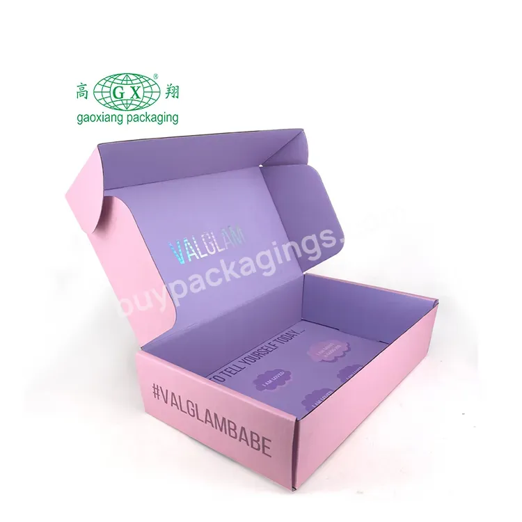 Factory Custom Pink Corrugated Shipping Box For Makeup Brush Paper Mailer Packaging Box For Cosmetics