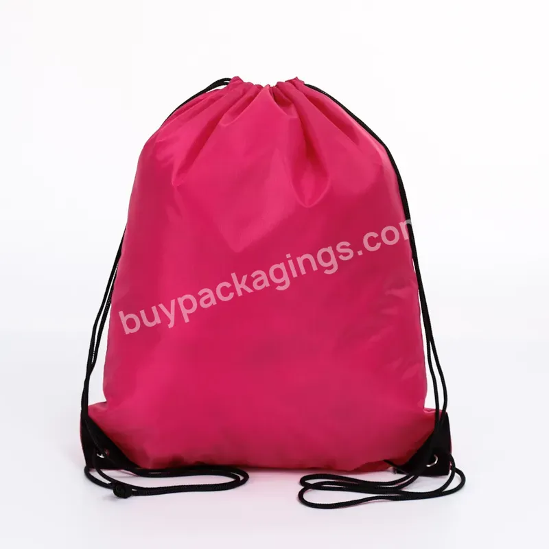 Factory Custom Polyester Backpack Tote Drawstring Nylon Bag