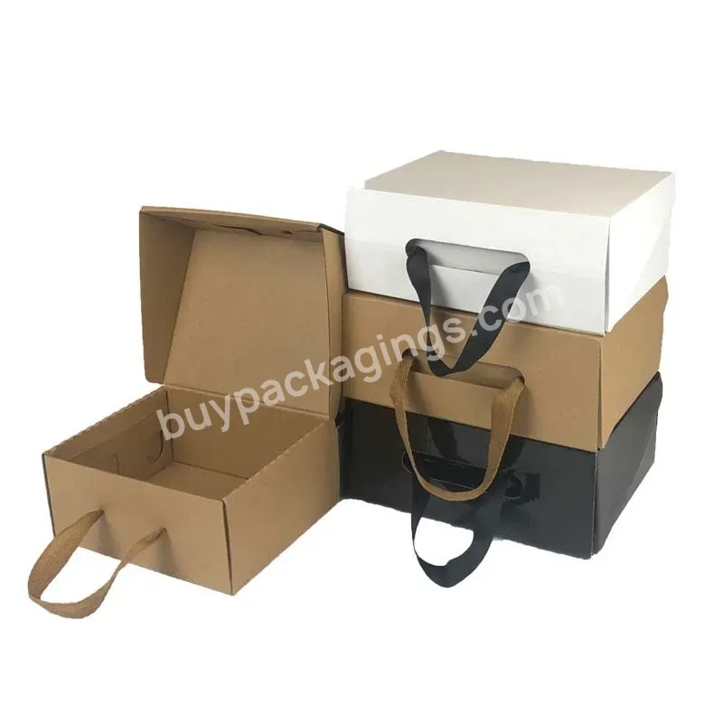 Factory Custom Printed Logo Carton Men Woman Children Shipping Shoes Box Empty Product Package Shoe Box With Handle