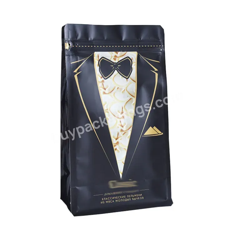 Factory Custom Printing Black Stand Up Pouch Coffee Bag Flat Bottom Coffee Bag 100gr - Buy Coffee Packaging Bag,Coffee Beans Packaging Bags,Coffee Bags With Valve.