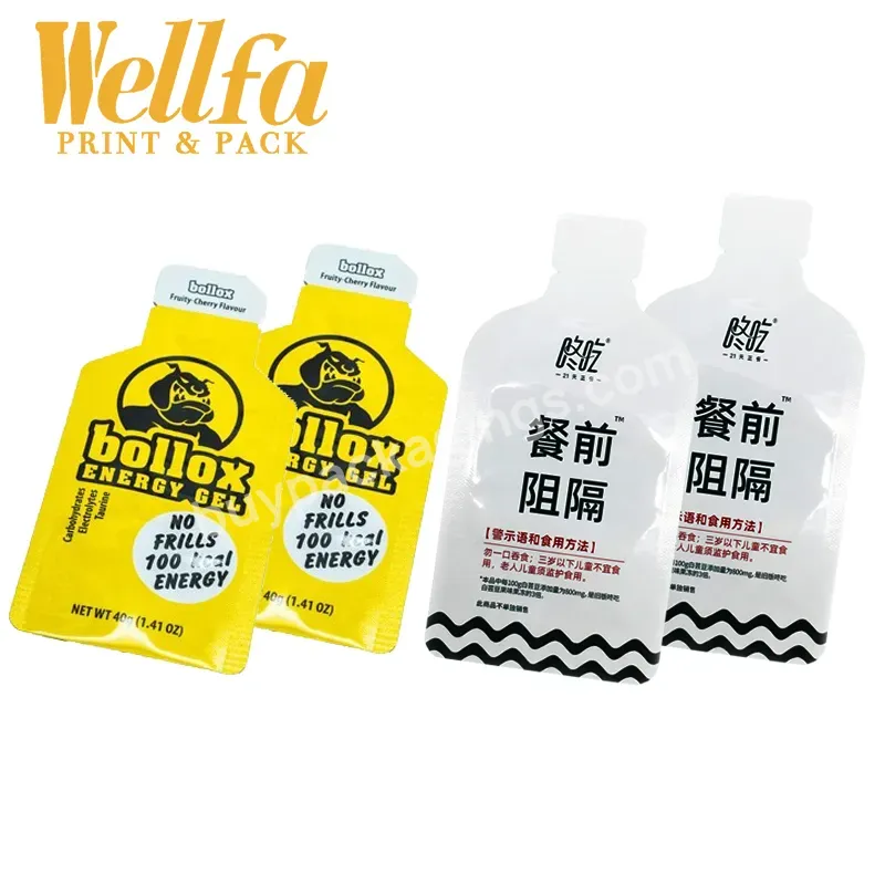 Factory Custom Printing Bpa Free Food Grade Material Energy Gel Packaging Shape Bag