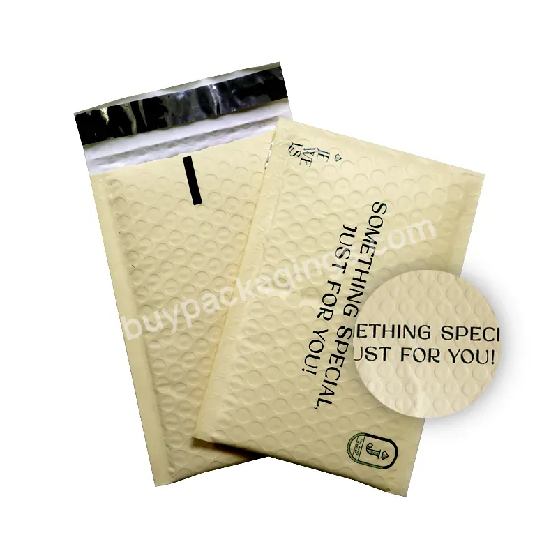 Factory Custom Yellow Logo Printed Strong Adhesive Bubble Mailer Envelope Packaging Custom Bubble Mailers