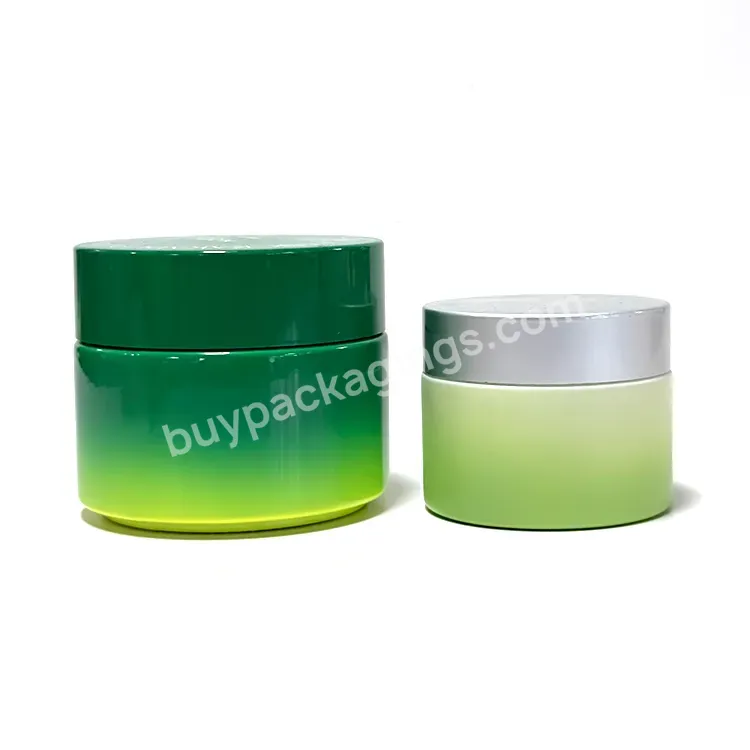 Factory Customized Color And Gradient Green Logo Opal Glass Cream Jar 30g 50g Container Packaging With Great Price Cosmetic