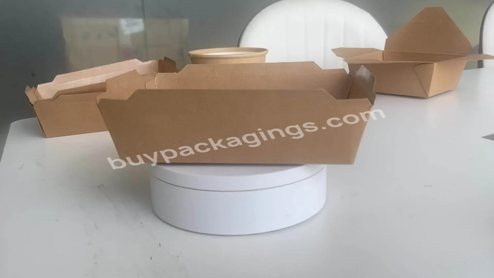 Factory Customized Logo Environmentally Friendly Sushi Dessert Vegetable Cake Biscuit Hot Dog Takeaway Packaging Box With Lid