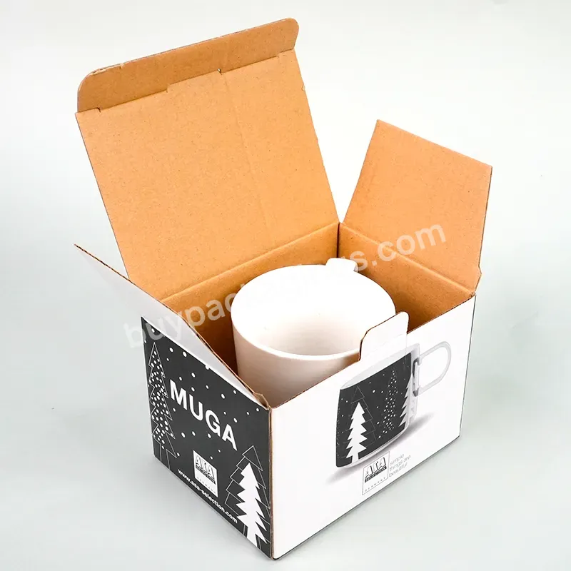 Factory Customized Logo Recyclable Brown Kraft Paper Shipping Box Ready Made Corrugated Mugs Mailer Cups Boxes