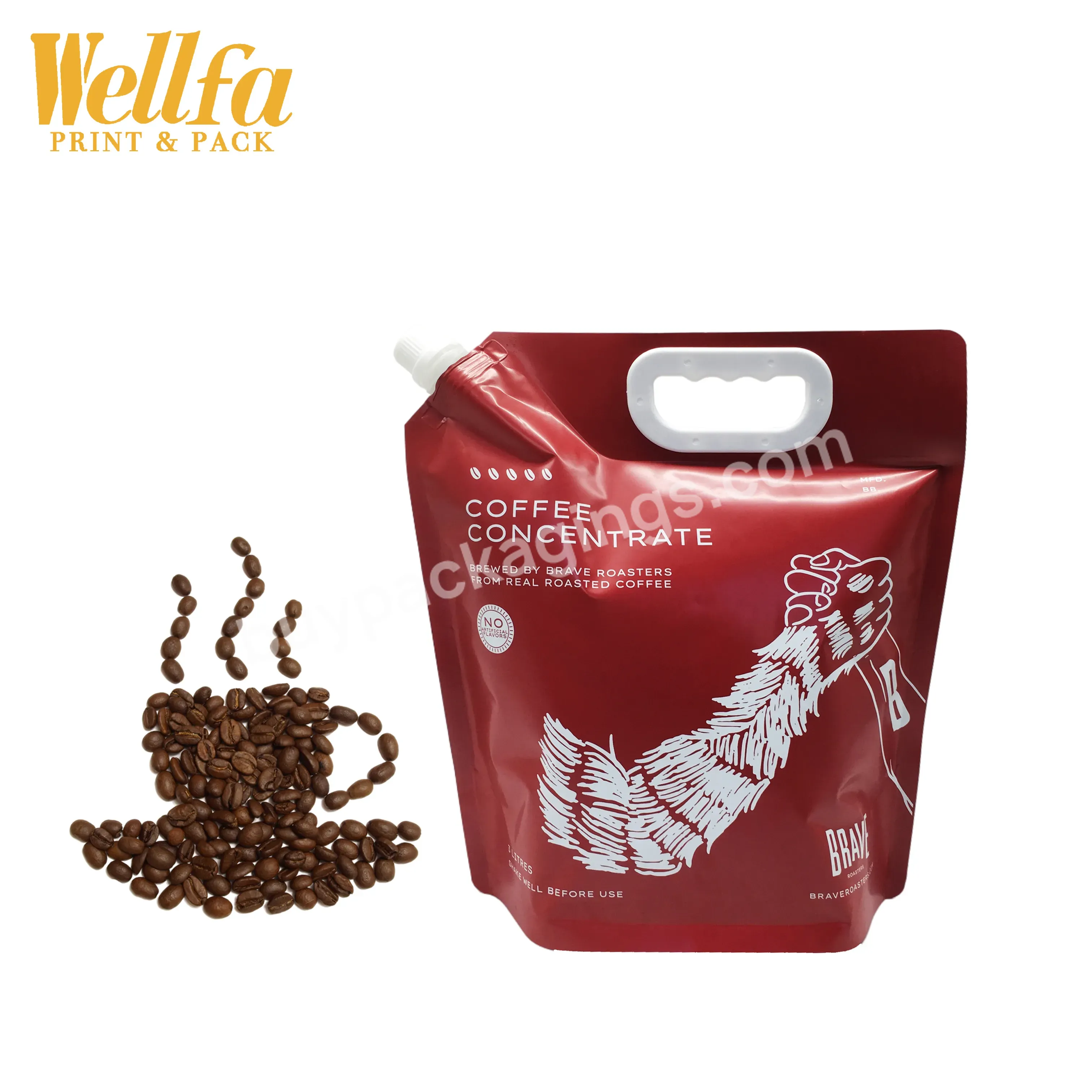 Factory Customized Oem Printed Grade Bpa Free Laminated Aluminum Foil 250ml 500ml 1l Liquid Coffee Colorful Spouted Stand Up