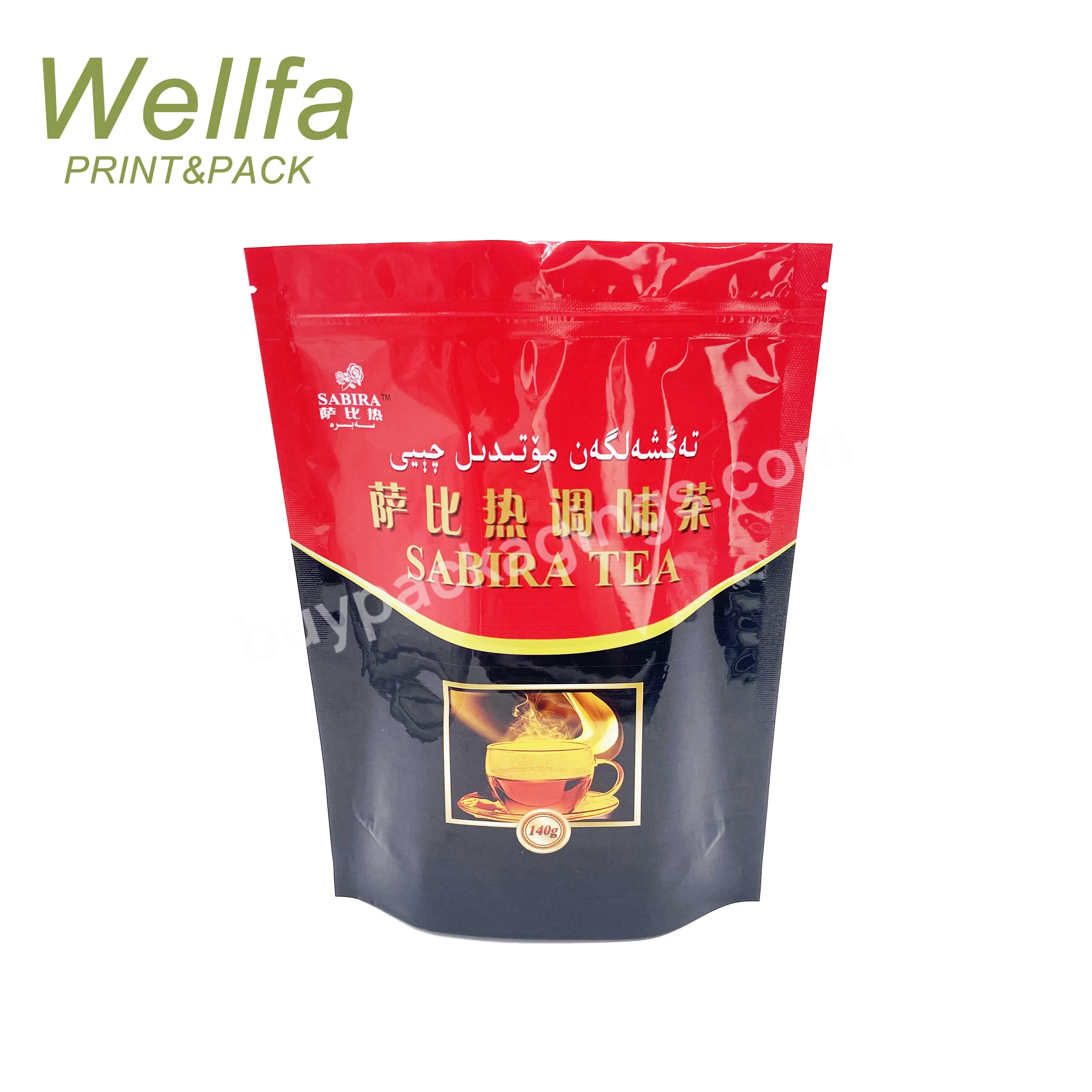 Factory Customized Tea Sachets Packaging For Tea Powder Packaging Plastic Bag Colorful Reusable Aluminium Foil Stand Up Pouch