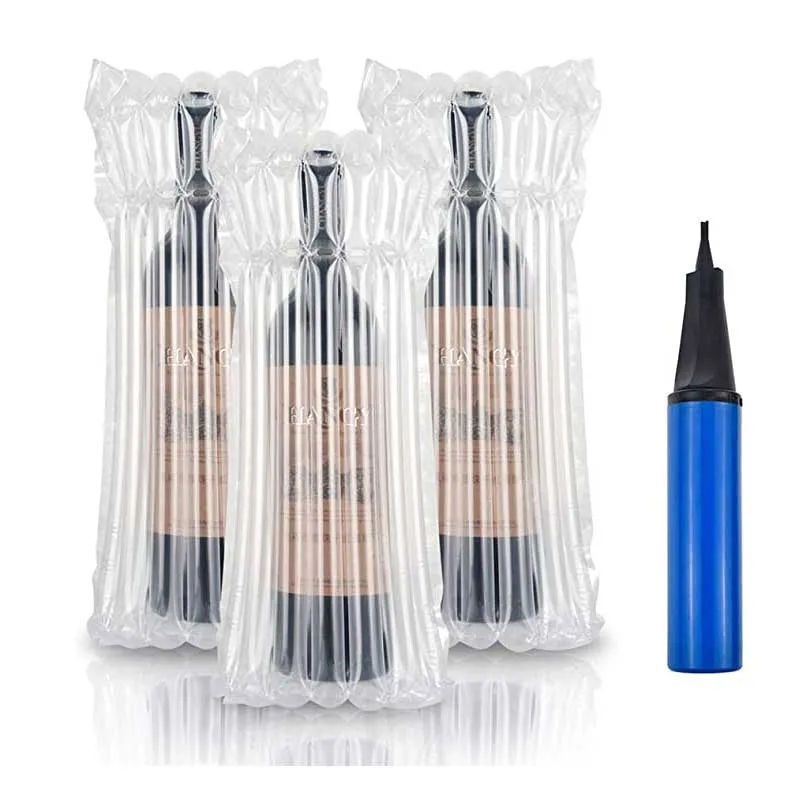 Factory Customized Transparent Shock Resistance PE PA Protector Buffer Packaging Air Column Wine Bottle Plastic Bag