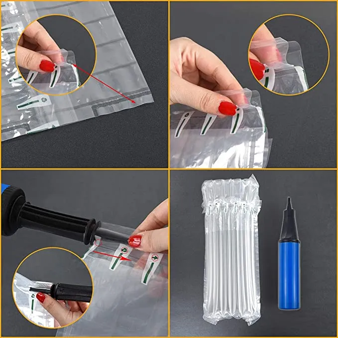 Factory Customized Transparent Shock Resistance PE PA Protector Buffer Packaging Air Column Wine Bottle Plastic Bag