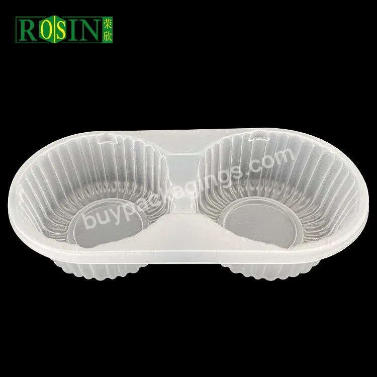 Factory Customized White Transparent Inner Packaging Pet Plastic 2 Cells Cookie Blister Tray For Biscuit