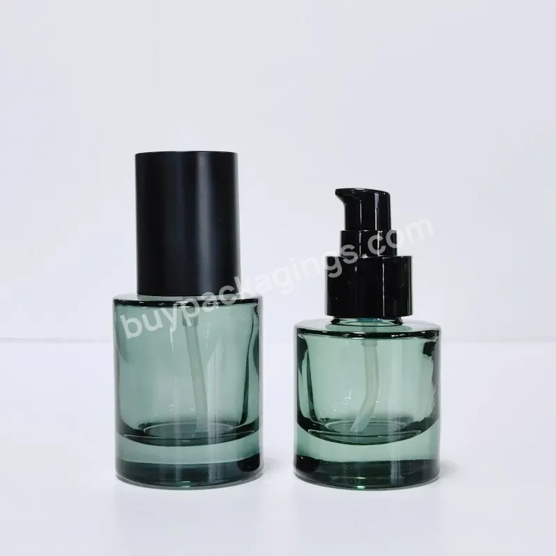 Factory Direct Custom Logo 30ml 40ml 50ml Cylindrical Thick Bottom Transparent Glass Dropper Serum Bottles For Essence