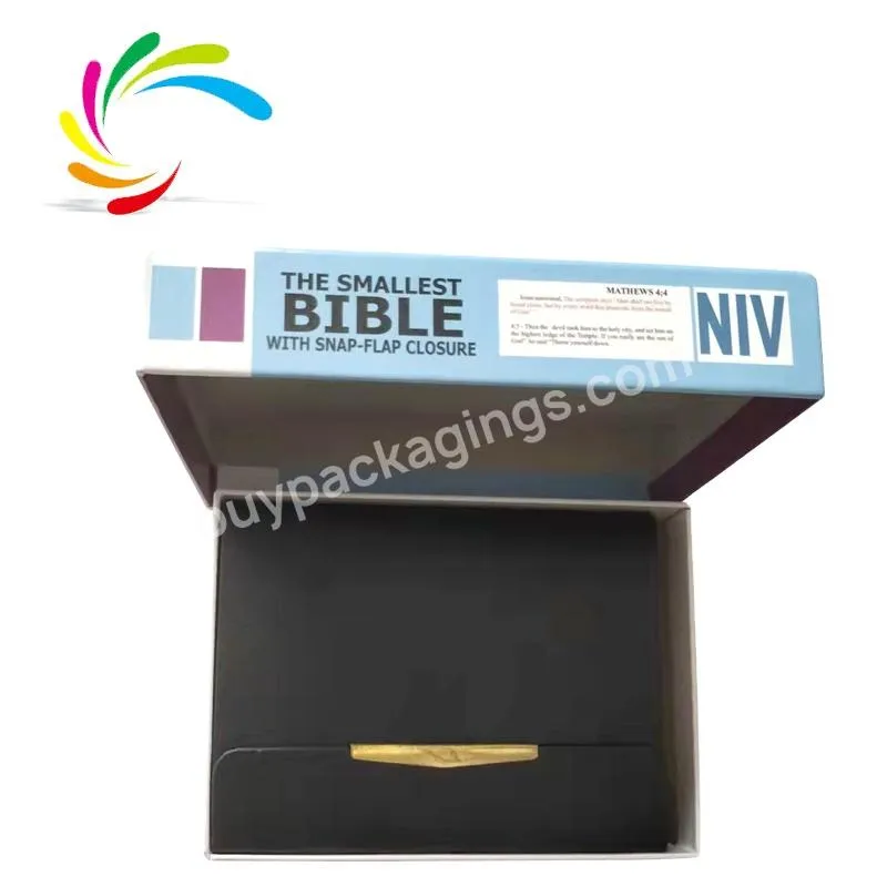 Factory Direct Hardcover Premium Leather NIV Pocket Size Bible Printed with Buttons and Outer Box